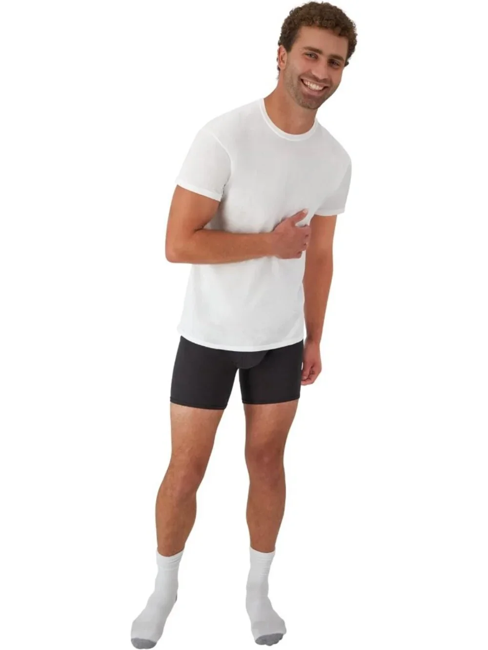 Soft Cotton Stay-Tucked Men's Undershirts, Multipack in White/Black/Assorted